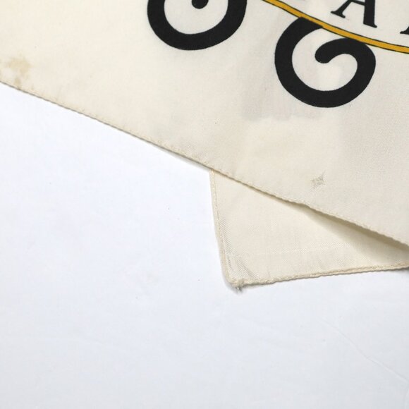 Vintage FERGANI Emanuel Geraldo Long Cat Poly Scarf Cream Black Gold Italy - Picture 6 of 12